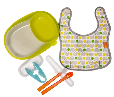 Lunch Plate, Bib and Food Cutter Set