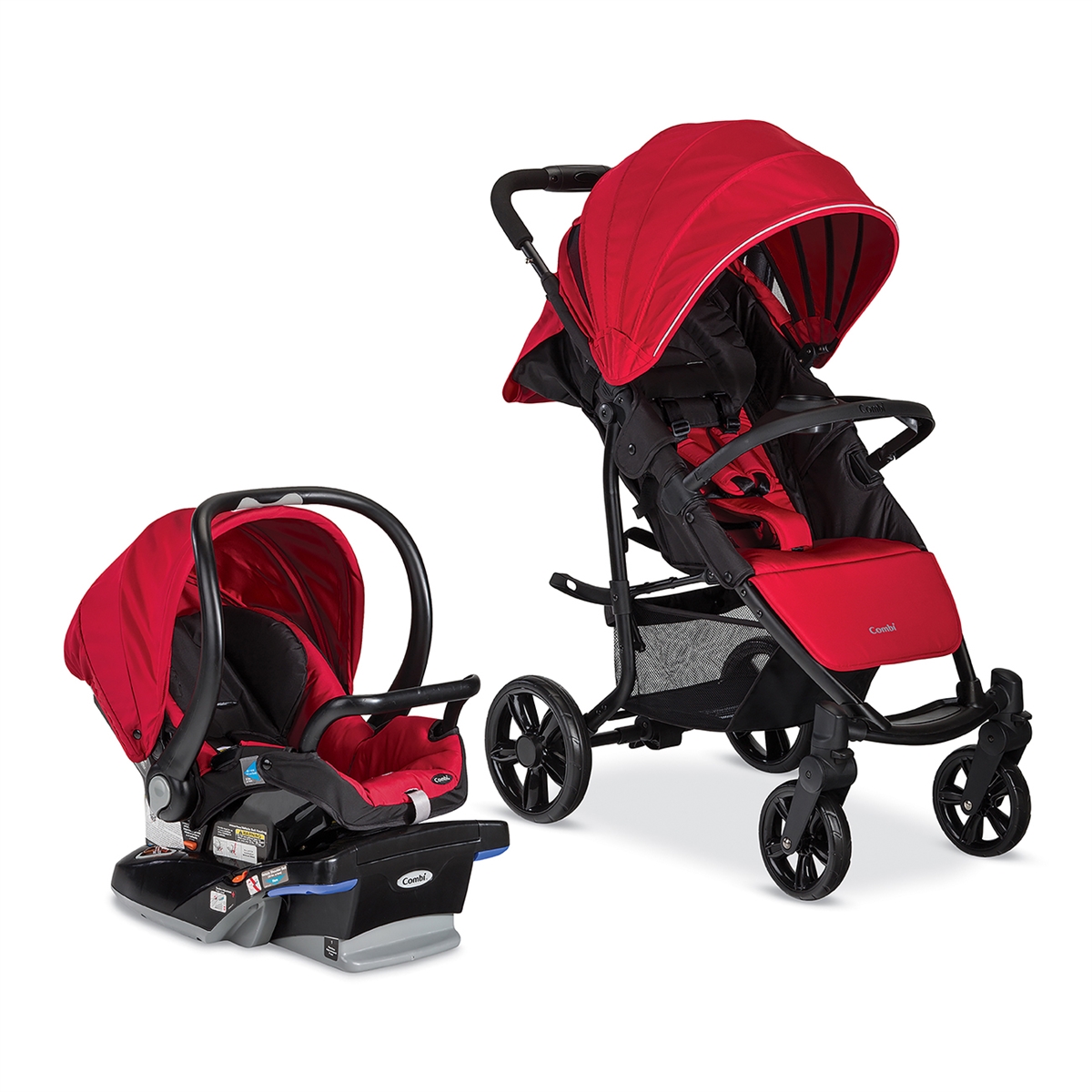 red and black travel system